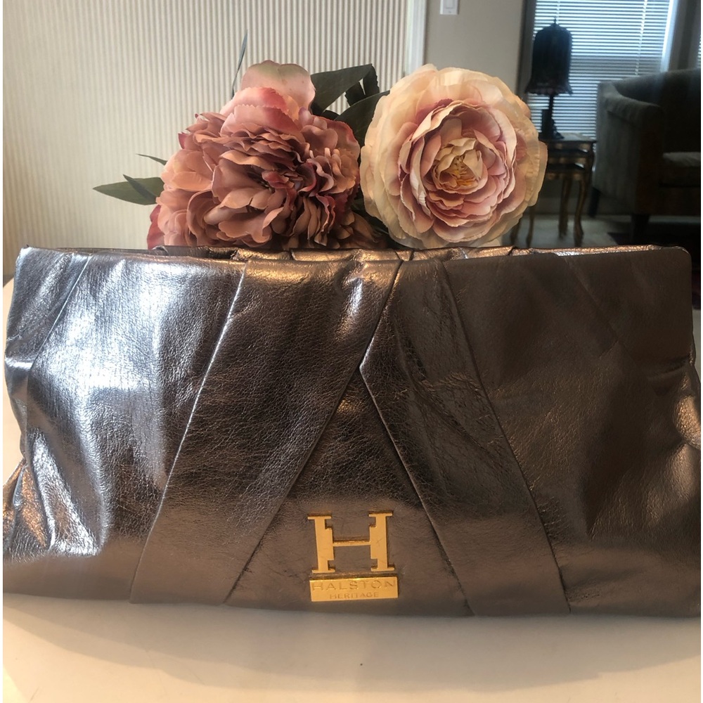 Halston Heritage Leather Clutch Bag